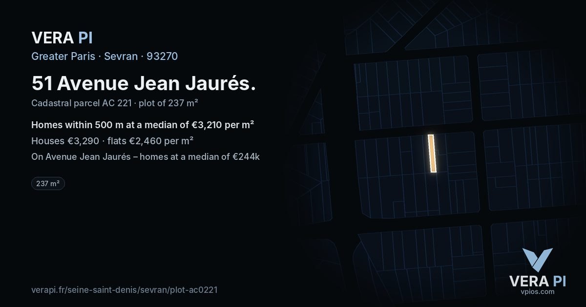51 Avenue Jean Jaurés, Sevran at night – the plot lit, the parcels around coloured by the prices near them