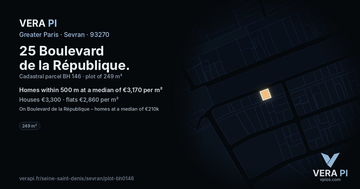 25 Boulevard de la République, Sevran at night – the plot lit, the parcels around coloured by the prices near them