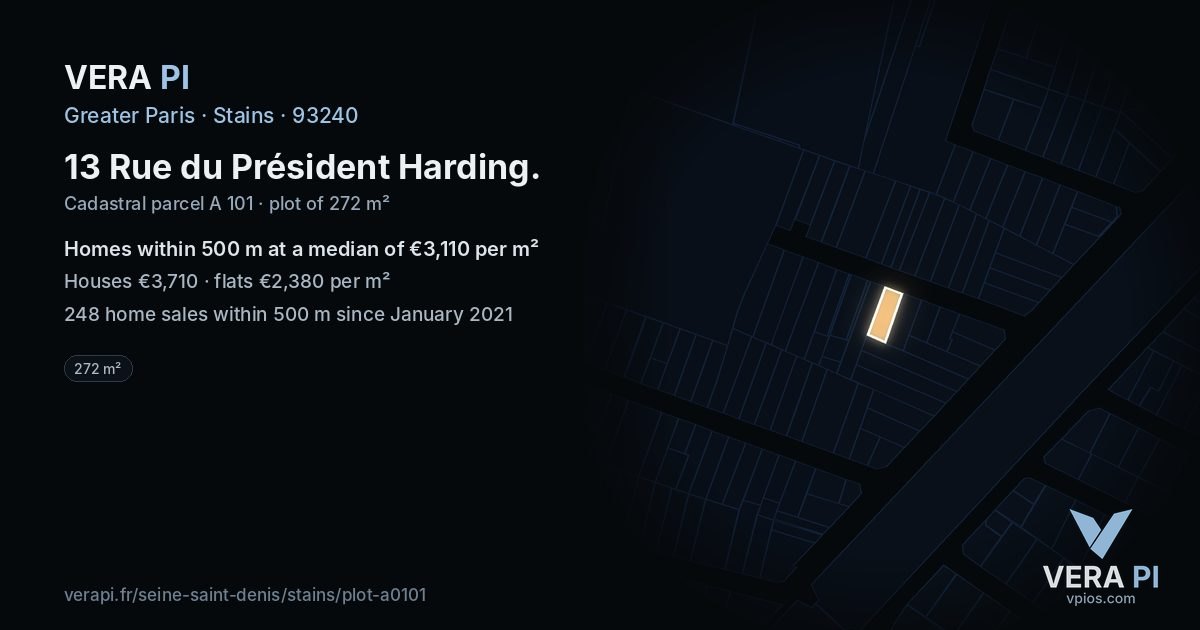 13 Rue du Président Harding, Stains at night – the plot lit, the parcels around coloured by the prices near them