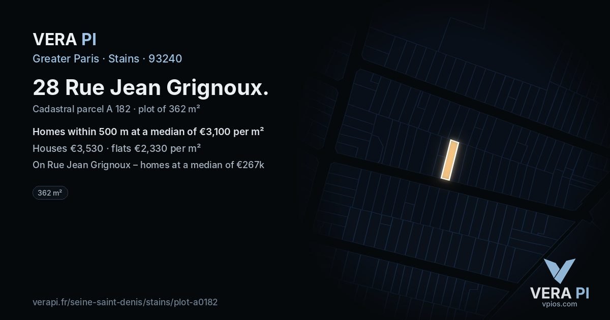 28 Rue Jean Grignoux, Stains at night – the plot lit, the parcels around coloured by the prices near them