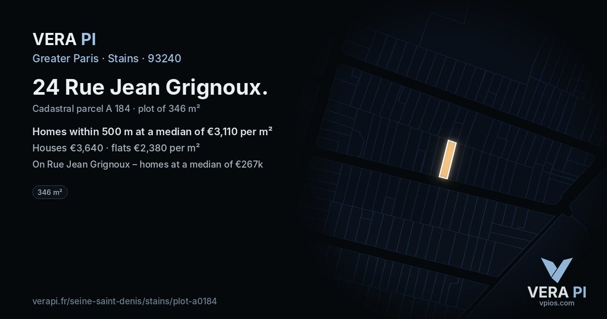 24 Rue Jean Grignoux, Stains at night – the plot lit, the parcels around coloured by the prices near them