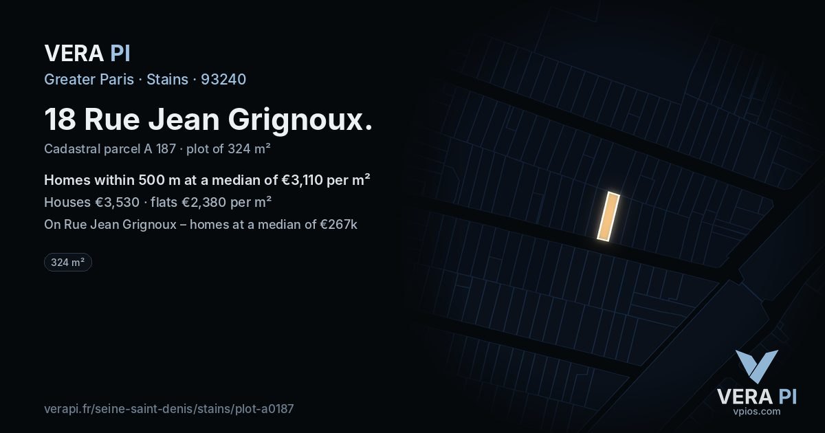 18 Rue Jean Grignoux, Stains at night – the plot lit, the parcels around coloured by the prices near them