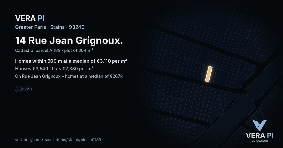 14 Rue Jean Grignoux, Stains at night – the plot lit, the parcels around coloured by the prices near them
