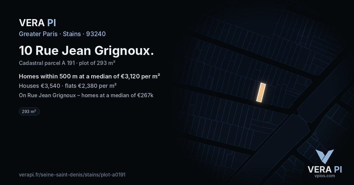 10 Rue Jean Grignoux, Stains at night – the plot lit, the parcels around coloured by the prices near them