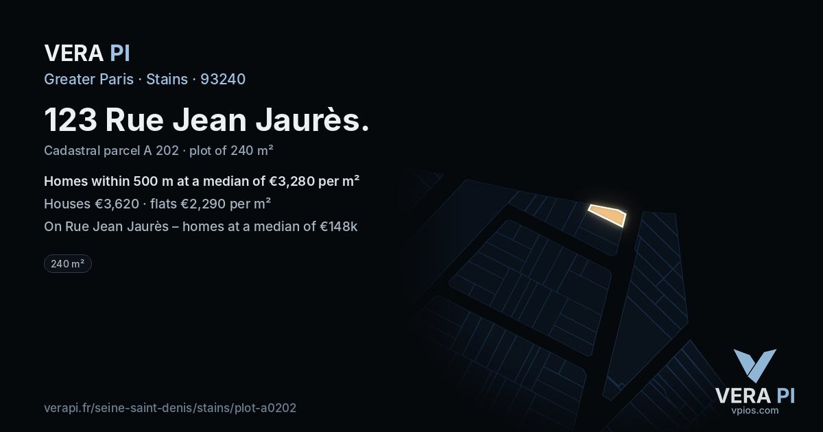 123 Rue Jean Jaurès, Stains at night – the plot lit, the parcels around coloured by the prices near them