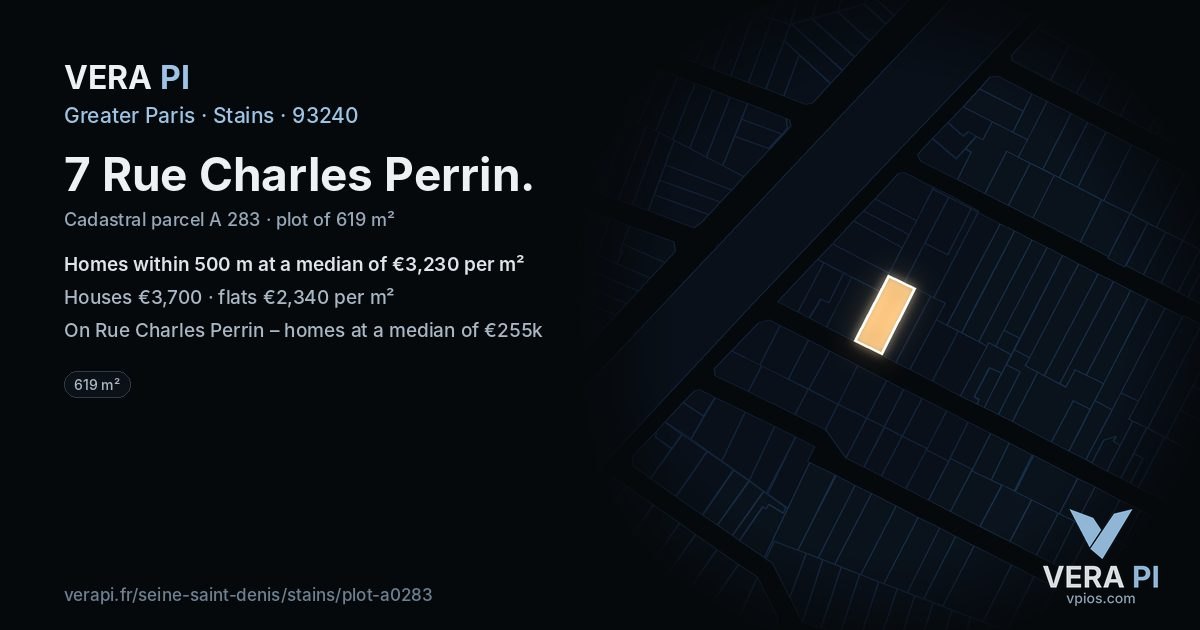 7 Rue Charles Perrin, Stains at night – the plot lit, the parcels around coloured by the prices near them
