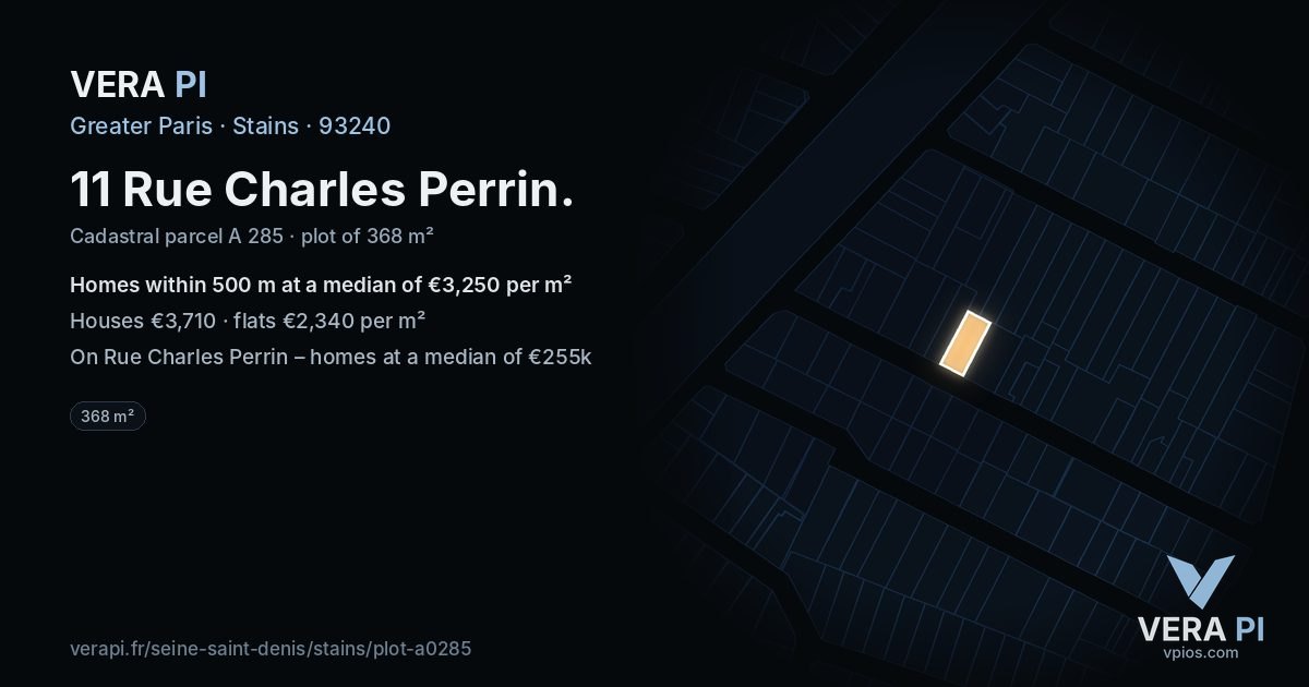 11 Rue Charles Perrin, Stains at night – the plot lit, the parcels around coloured by the prices near them