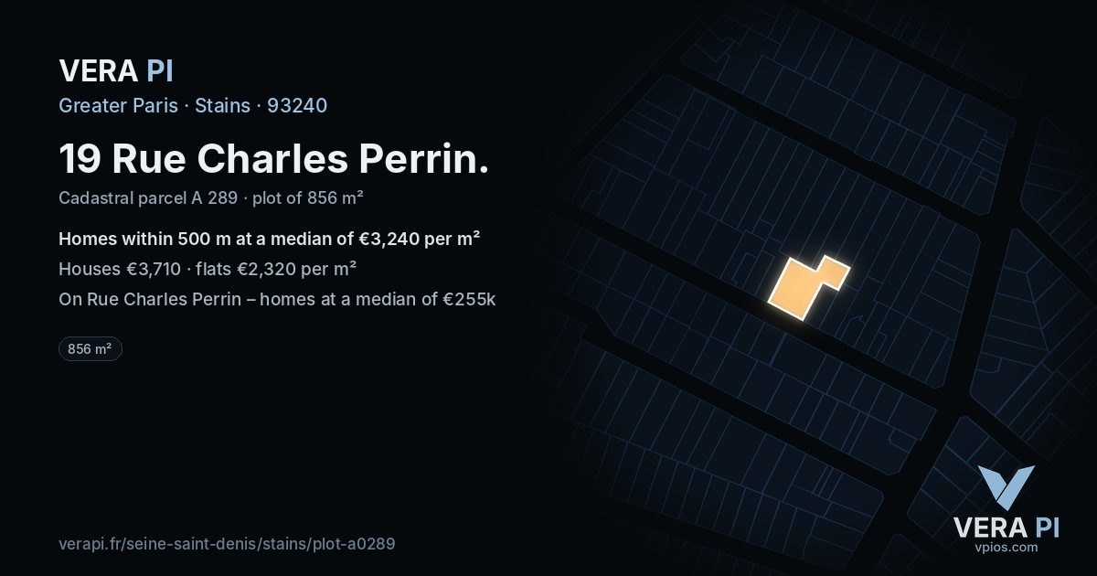 19 Rue Charles Perrin, Stains at night – the plot lit, the parcels around coloured by the prices near them