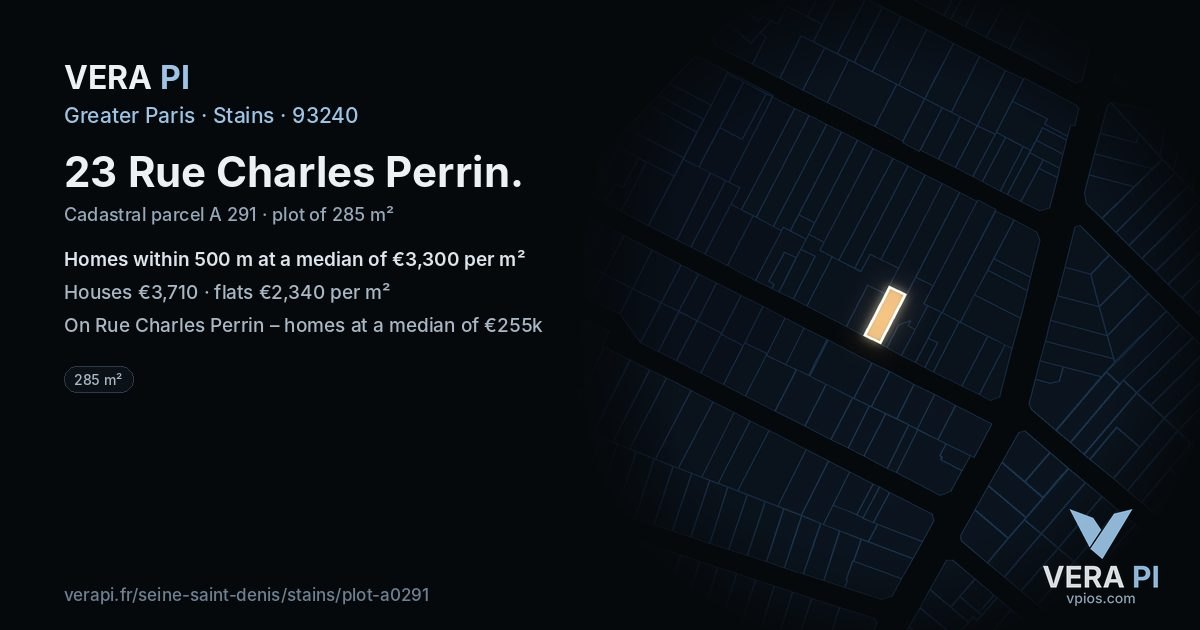 23 Rue Charles Perrin, Stains at night – the plot lit, the parcels around coloured by the prices near them