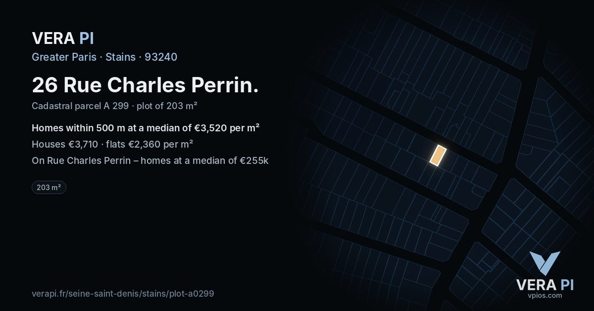 26 Rue Charles Perrin, Stains at night – the plot lit, the parcels around coloured by the prices near them