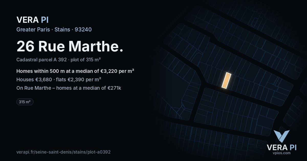 26 Rue Marthe, Stains at night – the plot lit, the parcels around coloured by the prices near them