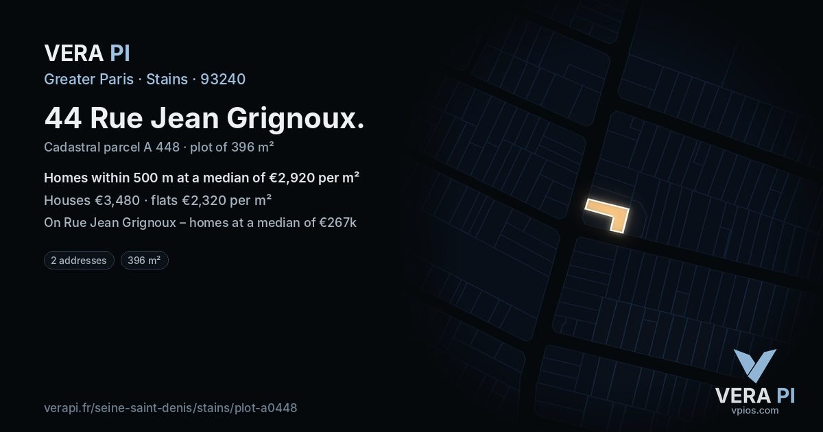 44 Rue Jean Grignoux, Stains at night – the plot lit, the parcels around coloured by the prices near them