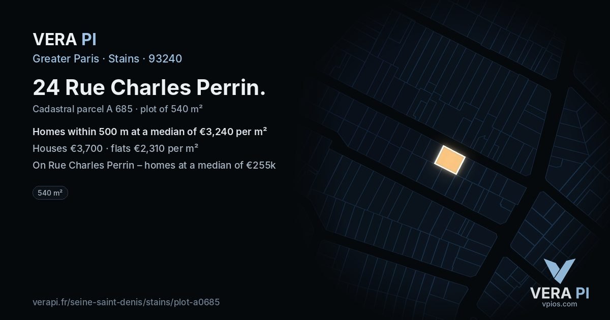 24 Rue Charles Perrin, Stains at night – the plot lit, the parcels around coloured by the prices near them