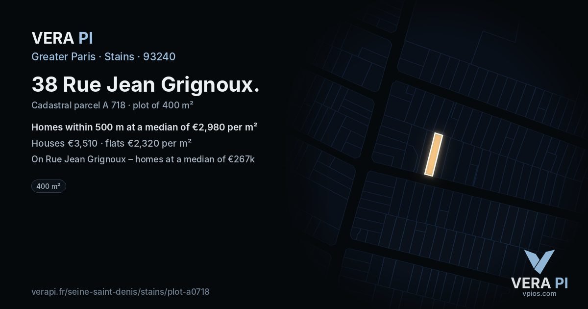 38 Rue Jean Grignoux, Stains at night – the plot lit, the parcels around coloured by the prices near them