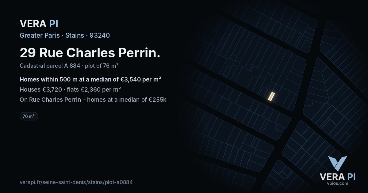 29 Rue Charles Perrin, Stains at night – the plot lit, the parcels around coloured by the prices near them