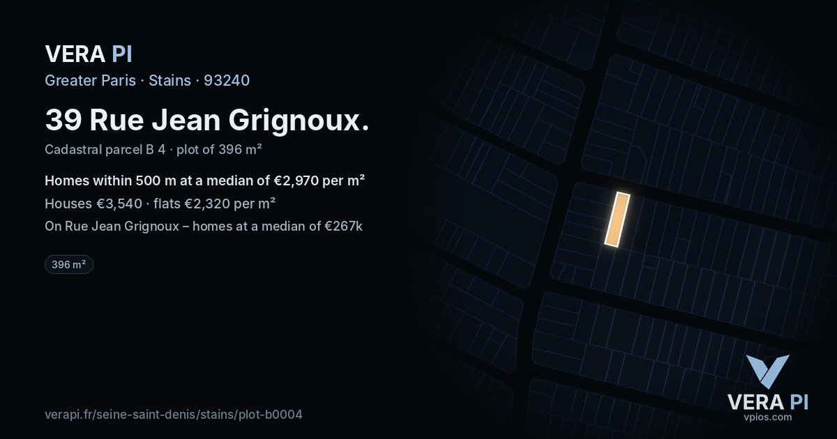 39 Rue Jean Grignoux, Stains at night – the plot lit, the parcels around coloured by the prices near them
