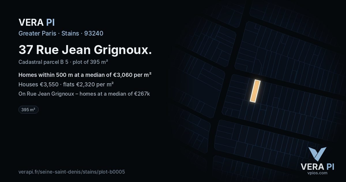 37 Rue Jean Grignoux, Stains at night – the plot lit, the parcels around coloured by the prices near them