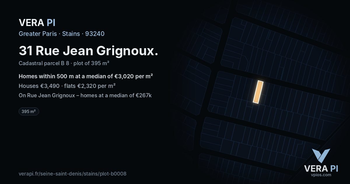 31 Rue Jean Grignoux, Stains at night – the plot lit, the parcels around coloured by the prices near them