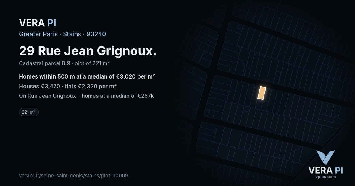 29 Rue Jean Grignoux, Stains at night – the plot lit, the parcels around coloured by the prices near them