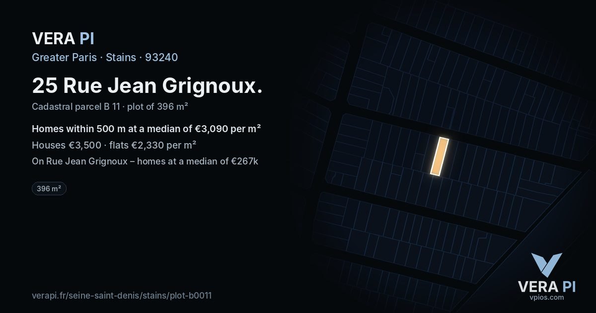 25 Rue Jean Grignoux, Stains at night – the plot lit, the parcels around coloured by the prices near them