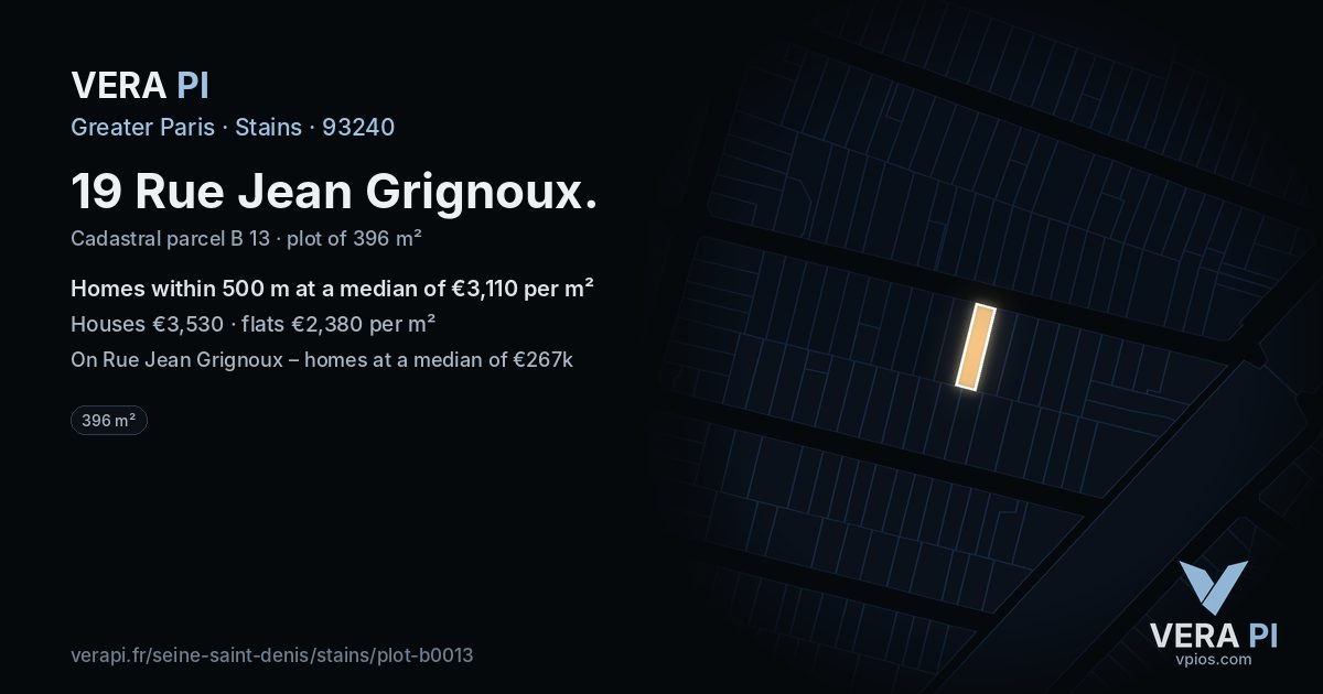 19 Rue Jean Grignoux, Stains at night – the plot lit, the parcels around coloured by the prices near them