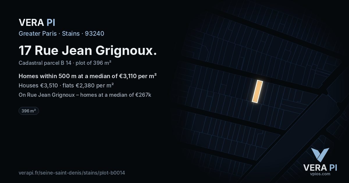 17 Rue Jean Grignoux, Stains at night – the plot lit, the parcels around coloured by the prices near them