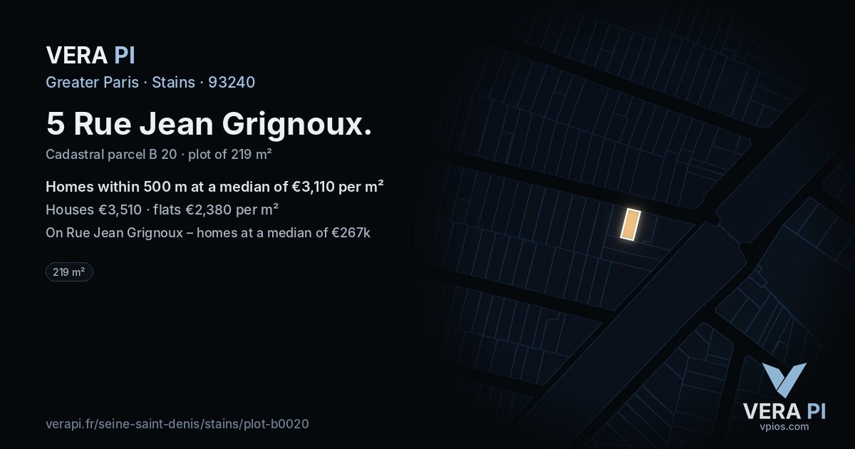 5 Rue Jean Grignoux, Stains at night – the plot lit, the parcels around coloured by the prices near them