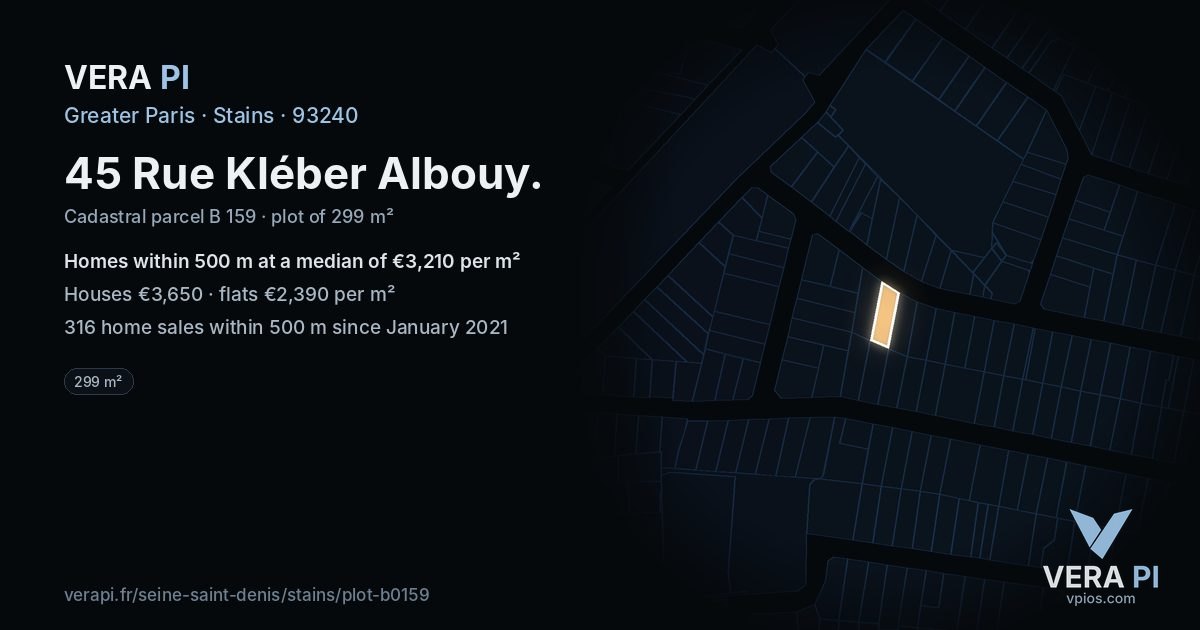 45 Rue Kléber Albouy, Stains at night – the plot lit, the parcels around coloured by the prices near them