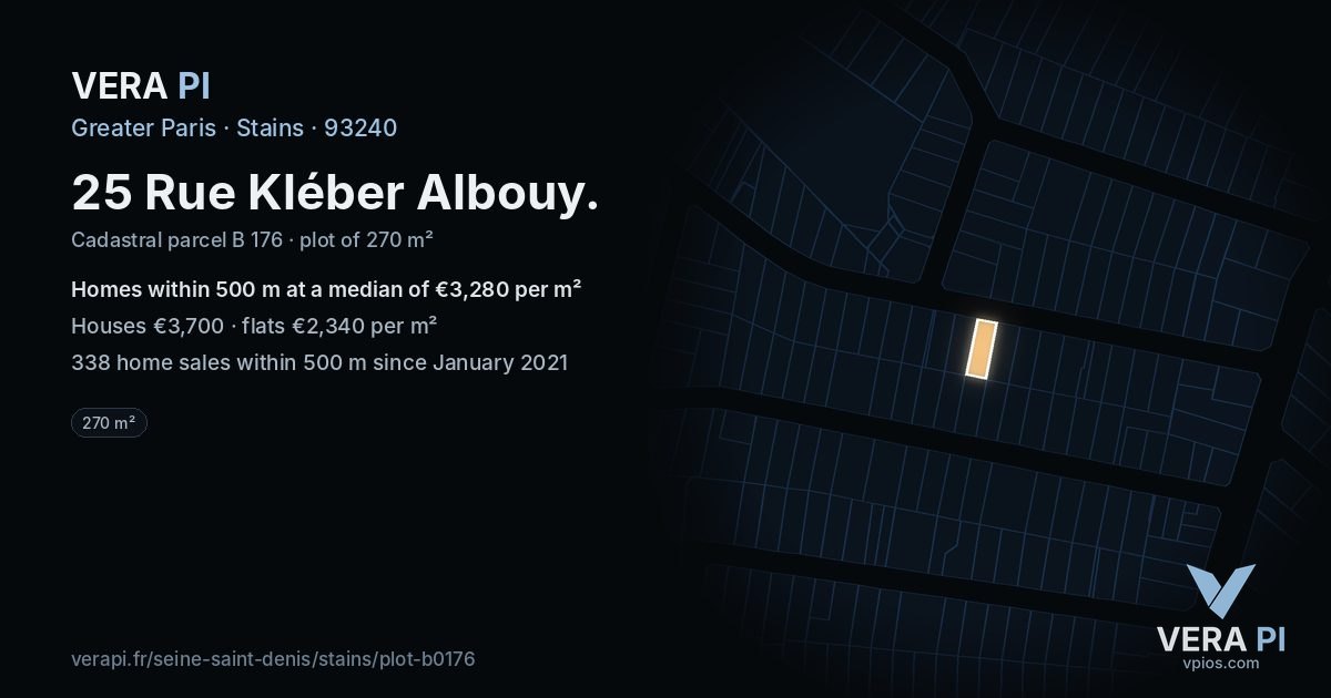 25 Rue Kléber Albouy, Stains at night – the plot lit, the parcels around coloured by the prices near them