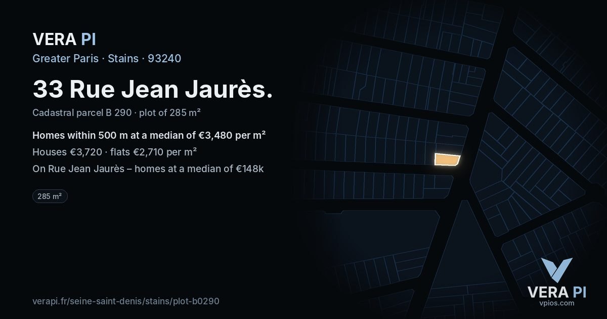 33 Rue Jean Jaurès, Stains at night – the plot lit, the parcels around coloured by the prices near them
