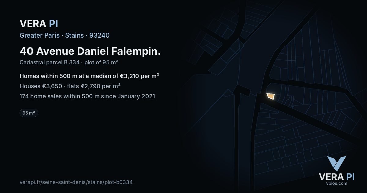 40 Avenue Daniel Falempin, Stains at night – the plot lit, the parcels around coloured by the prices near them