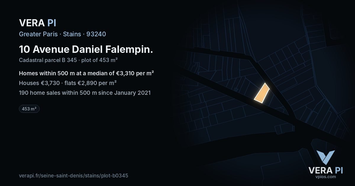 10 Avenue Daniel Falempin, Stains at night – the plot lit, the parcels around coloured by the prices near them