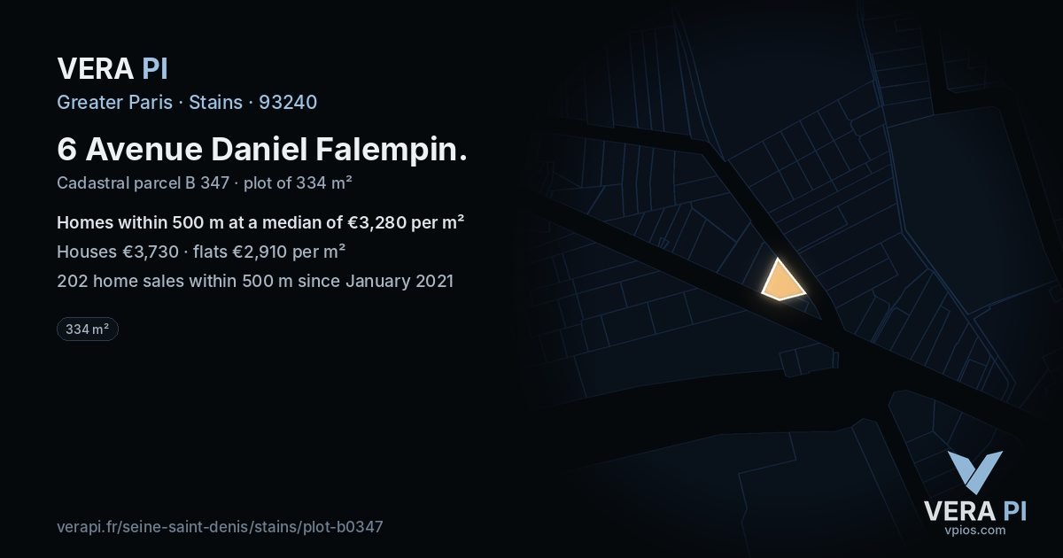 6 Avenue Daniel Falempin, Stains at night – the plot lit, the parcels around coloured by the prices near them