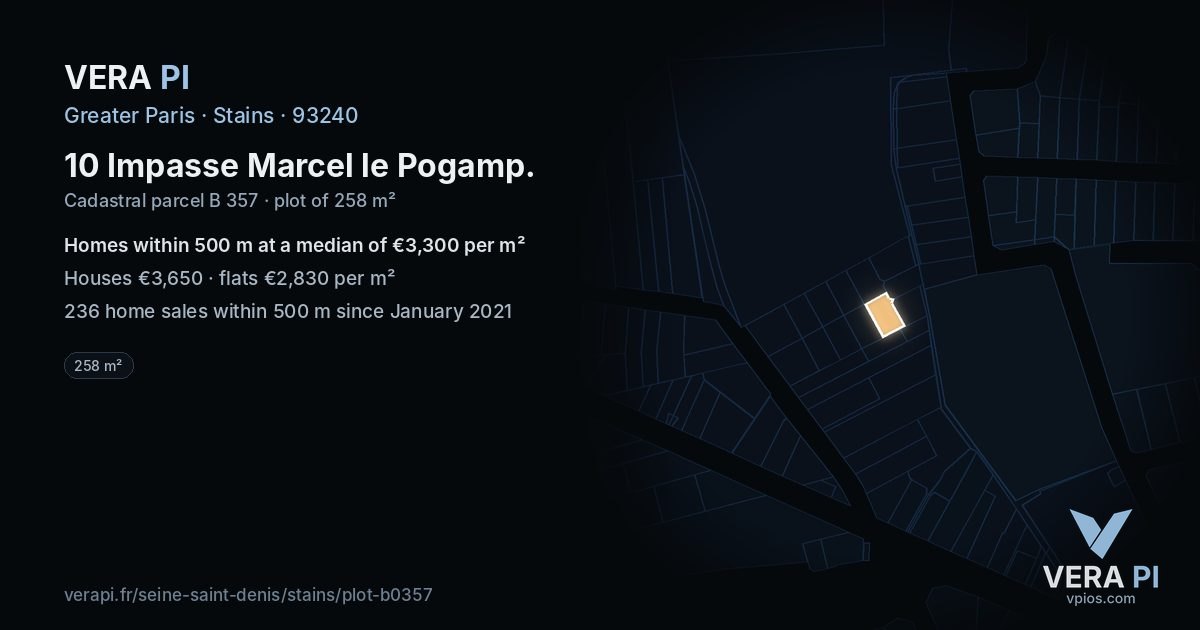 10 Impasse Marcel le Pogamp, Stains at night – the plot lit, the parcels around coloured by the prices near them