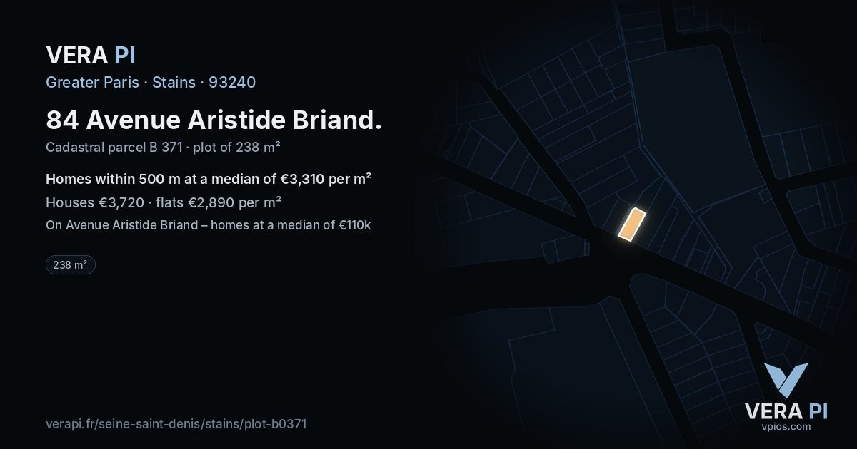 84 Avenue Aristide Briand, Stains at night – the plot lit, the parcels around coloured by the prices near them