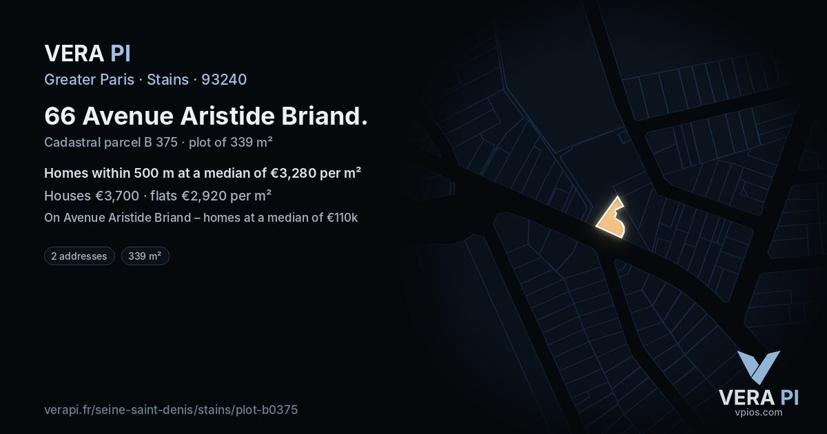 66 Avenue Aristide Briand, Stains at night – the plot lit, the parcels around coloured by the prices near them