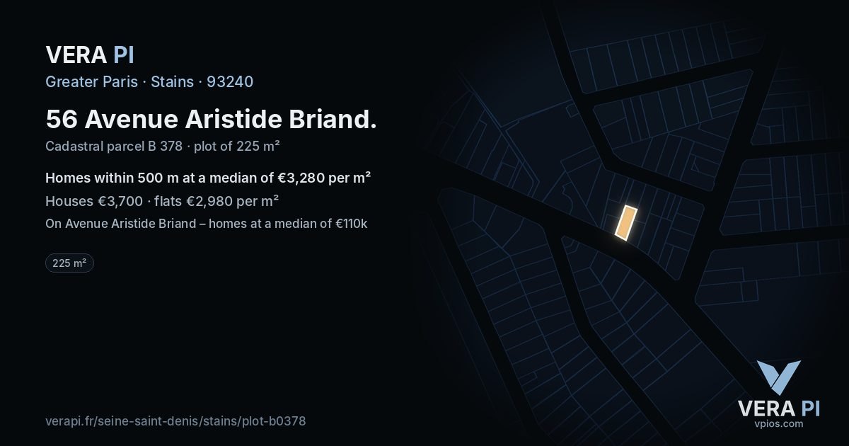 56 Avenue Aristide Briand, Stains at night – the plot lit, the parcels around coloured by the prices near them