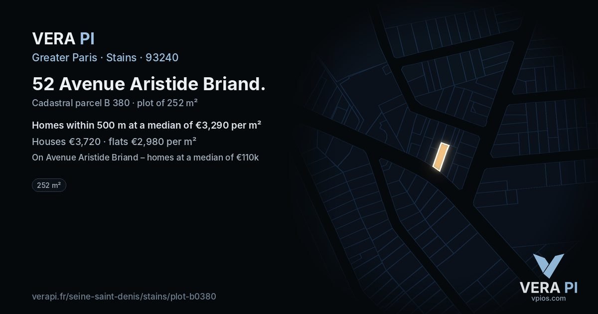 52 Avenue Aristide Briand, Stains at night – the plot lit, the parcels around coloured by the prices near them
