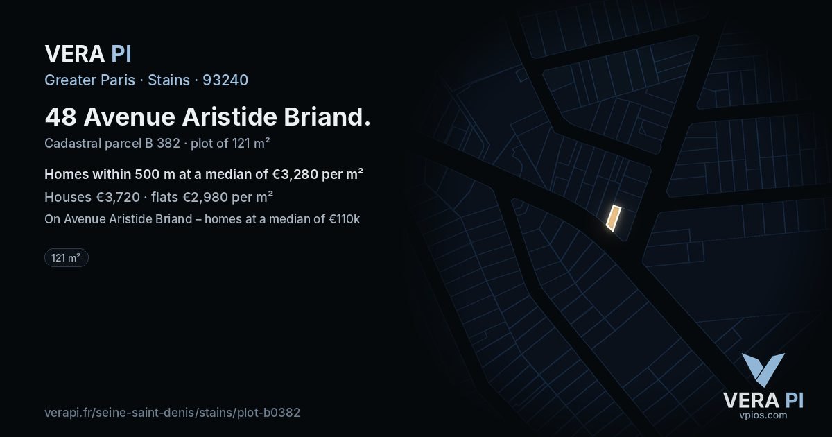 48 Avenue Aristide Briand, Stains at night – the plot lit, the parcels around coloured by the prices near them