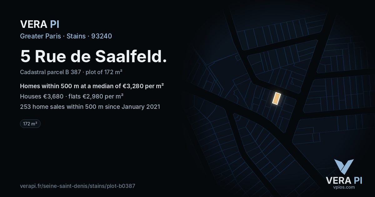 5 Rue de Saalfeld, Stains at night – the plot lit, the parcels around coloured by the prices near them