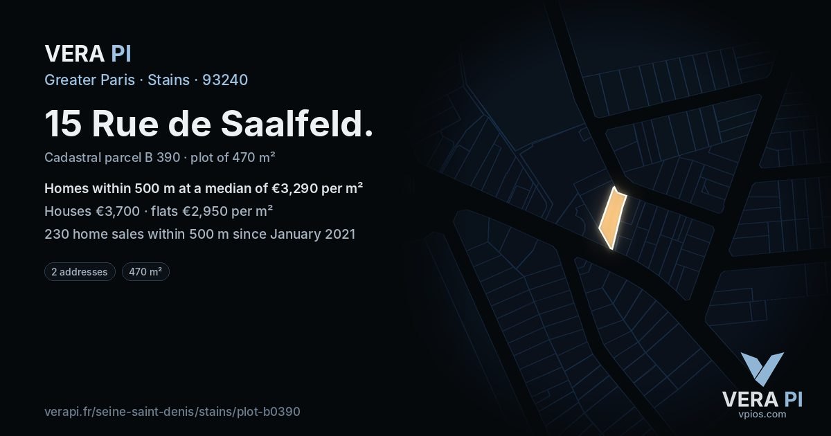 15 Rue de Saalfeld, Stains at night – the plot lit, the parcels around coloured by the prices near them