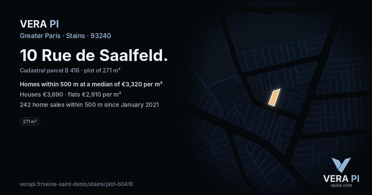 10 Rue de Saalfeld, Stains at night – the plot lit, the parcels around coloured by the prices near them