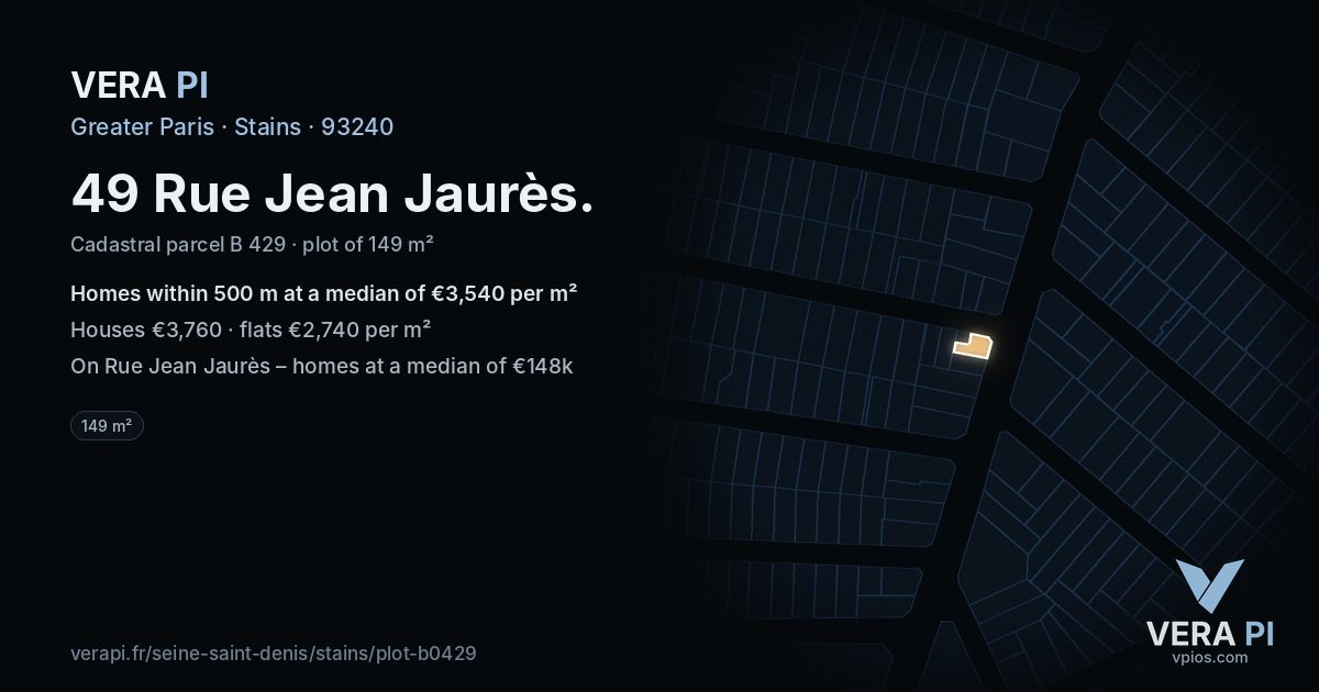 49 Rue Jean Jaurès, Stains at night – the plot lit, the parcels around coloured by the prices near them