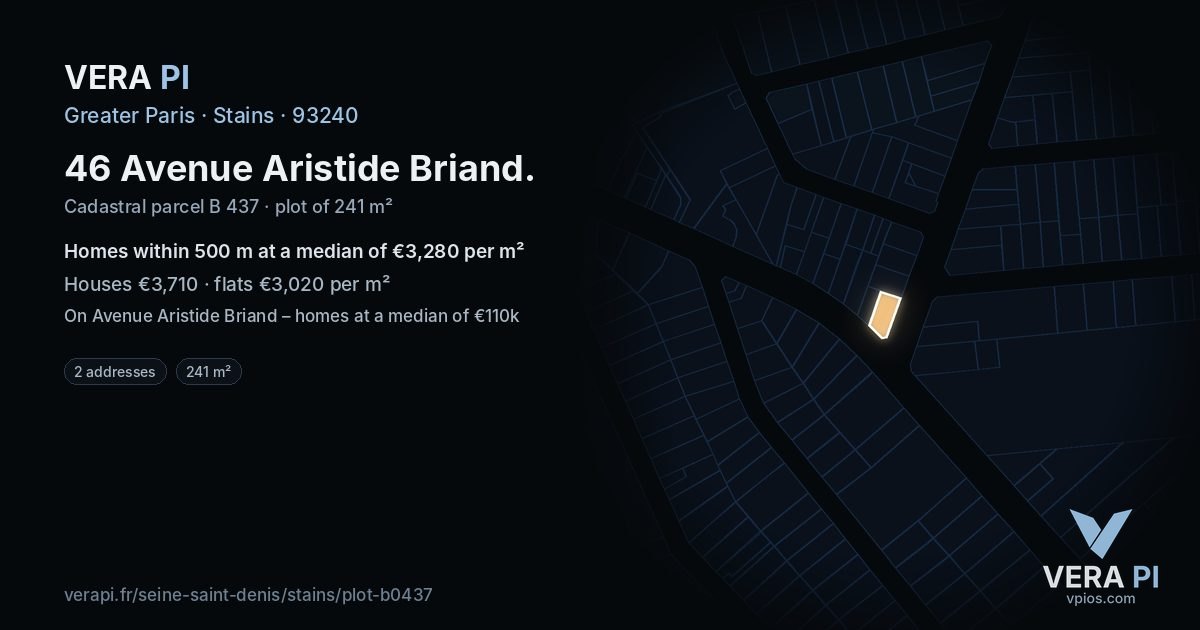 46 Avenue Aristide Briand, Stains at night – the plot lit, the parcels around coloured by the prices near them