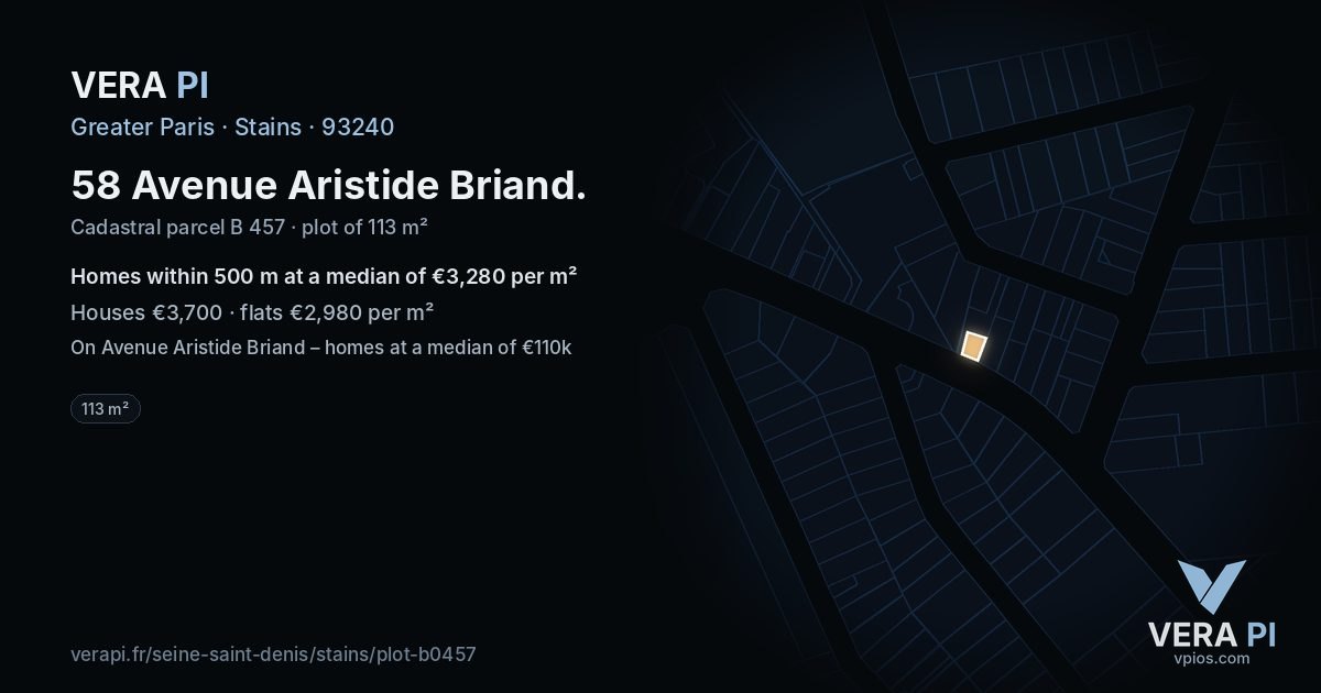 58 Avenue Aristide Briand, Stains at night – the plot lit, the parcels around coloured by the prices near them