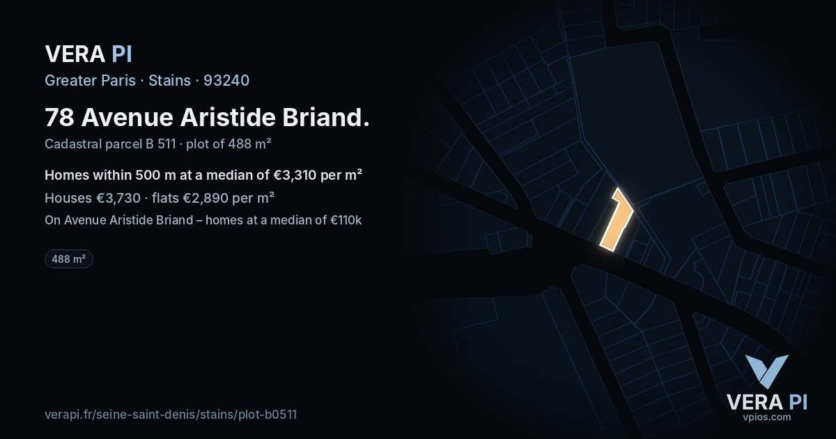 78 Avenue Aristide Briand, Stains at night – the plot lit, the parcels around coloured by the prices near them