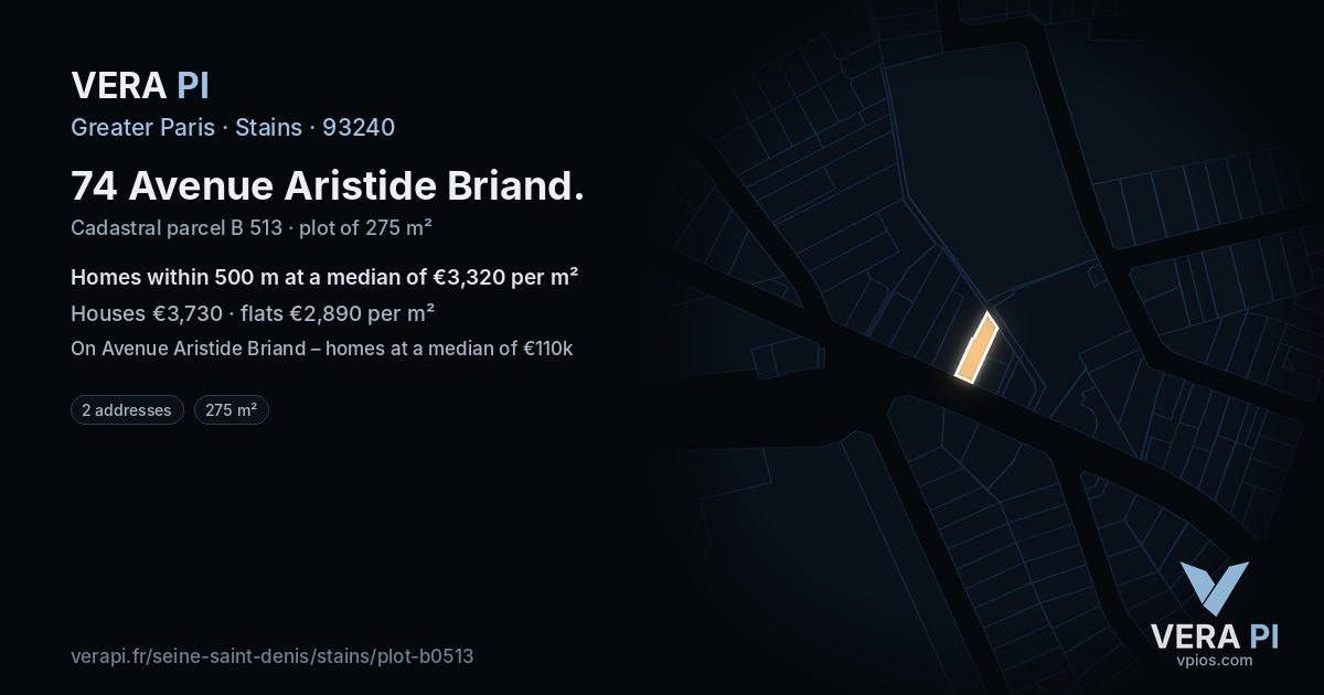 74 Avenue Aristide Briand, Stains at night – the plot lit, the parcels around coloured by the prices near them