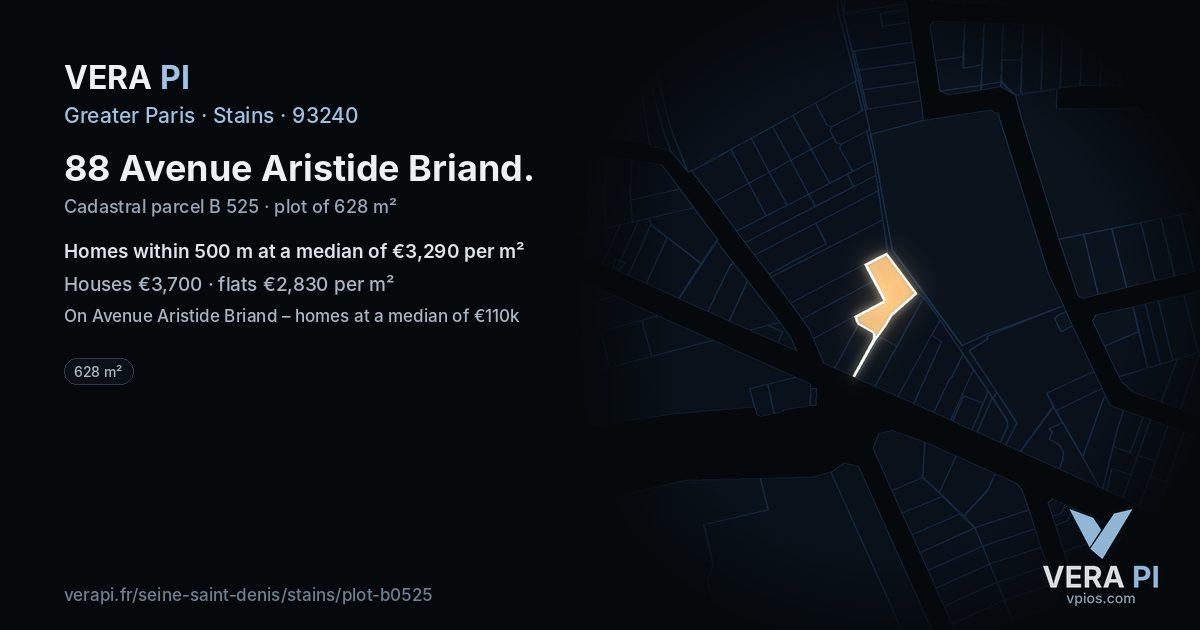88 Avenue Aristide Briand, Stains at night – the plot lit, the parcels around coloured by the prices near them