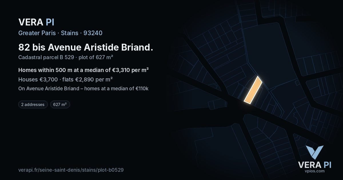 82 bis Avenue Aristide Briand, Stains at night – the plot lit, the parcels around coloured by the prices near them