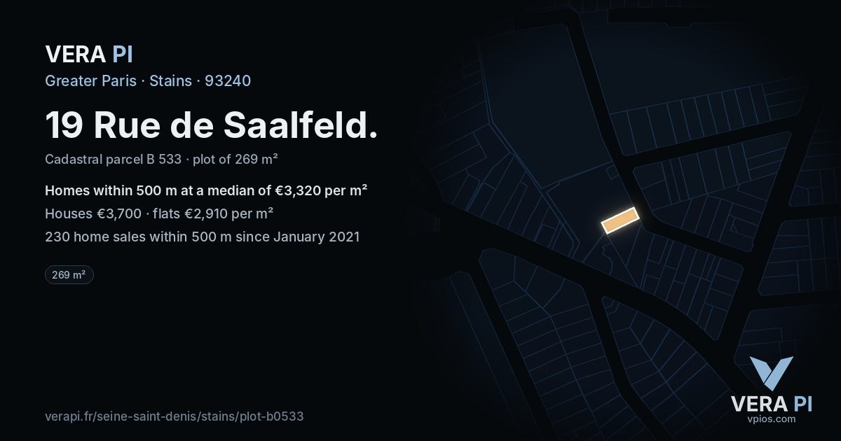 19 Rue de Saalfeld, Stains at night – the plot lit, the parcels around coloured by the prices near them